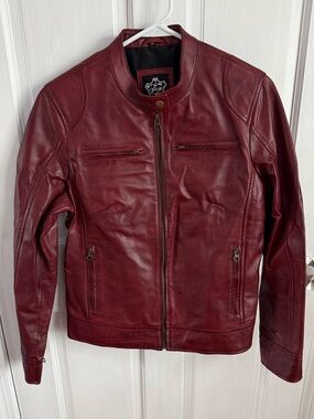 Red Leather Jacket Women’s Medium